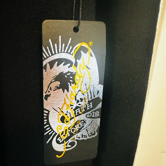 Ed Hardy Sweater NWT $300 Embellishments Gold Tiger front and back - Picture 4 of 9